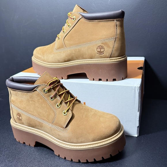 Timberland Boots Youth 7 Women 8.5 Stone Street Mid Waterproof Wheat Nubuck - Picture 2 of 15